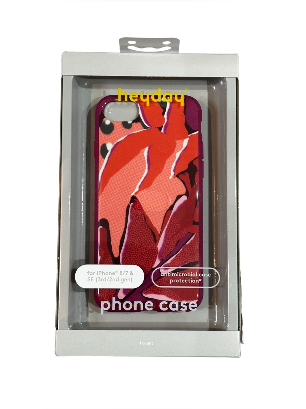 Heyday phone case Botanical Red design and fits Apple iPhone 8, 7, and SE models